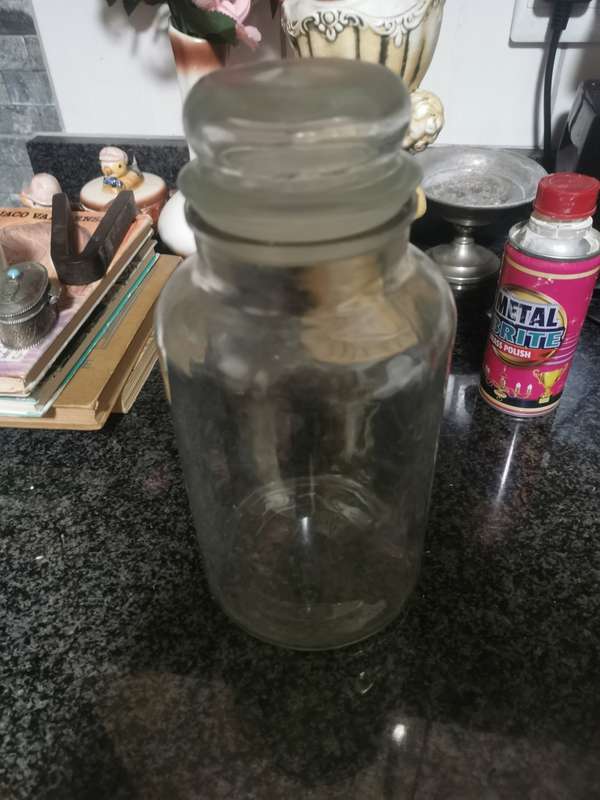 VINTAGE GLASS COOKIE JAR