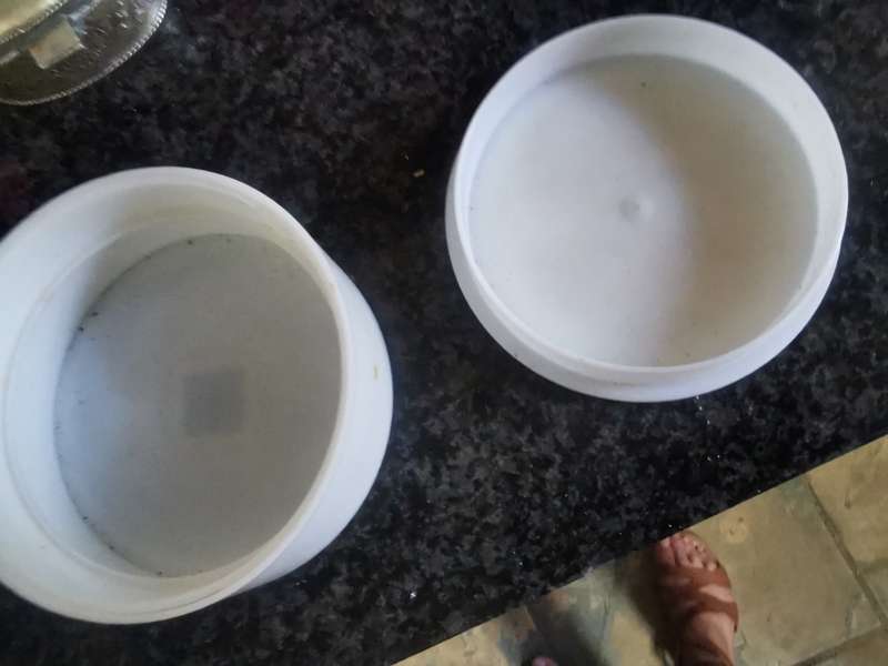 VINTAGE HARD PLASTIC POWDER TIN
