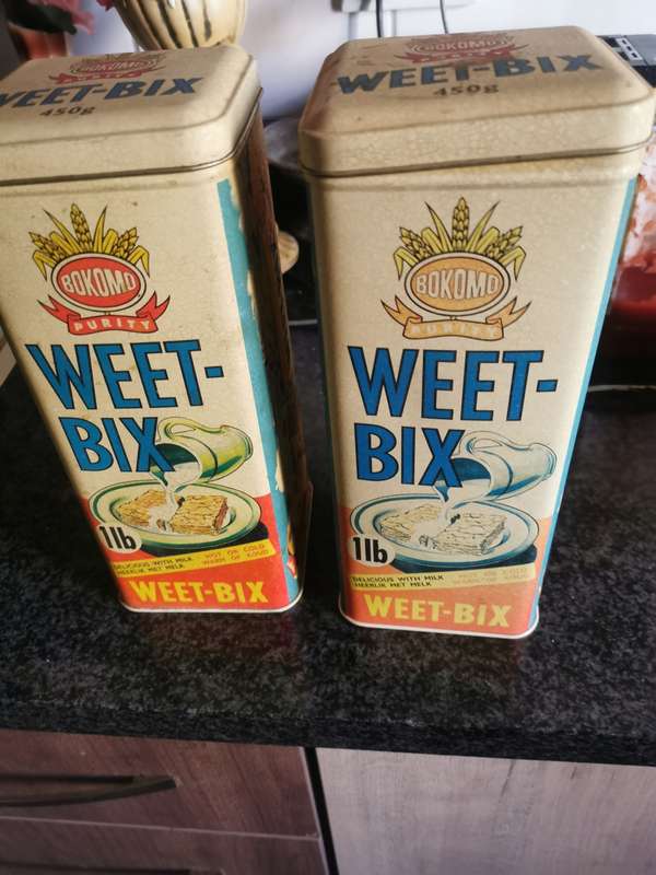 2 VINTAGE   WEETBIX TINS
