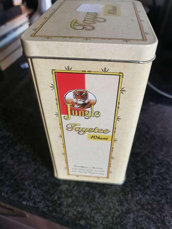VINTAGE JUNGLE TAYSTEE WHEAT TIN