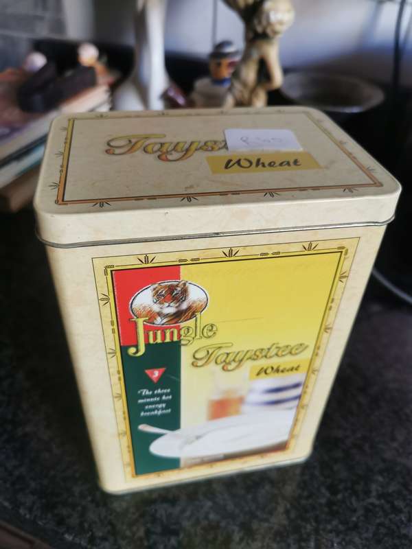 VINTAGE JUNGLE TAYSTEE WHEAT TIN