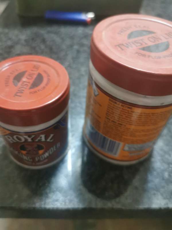 2 VINTAGE ROYAL BAKING POWDER TINS