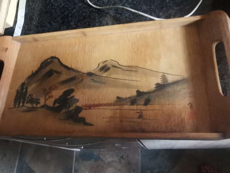 VINTAGE WOODEN TRAY 1