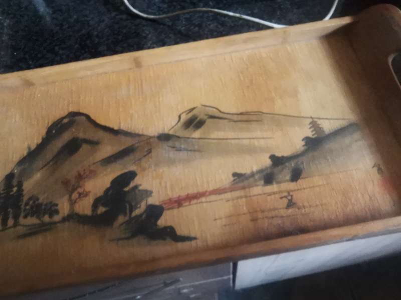 VINTAGE WOODEN TRAY 1