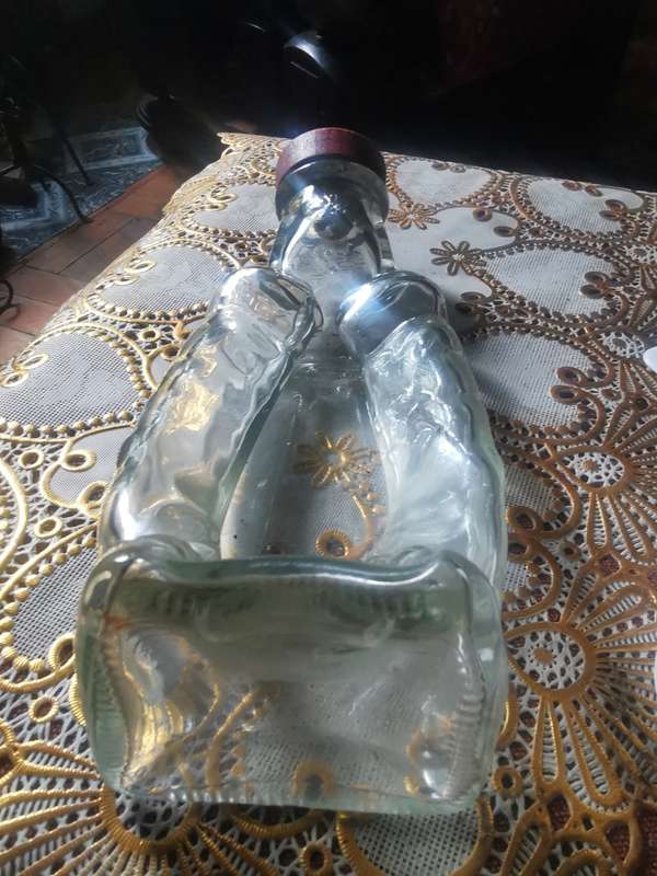 VINTAGE UNUSUAL ASHTRAY IN THE SHAPE OF A BOTTLE