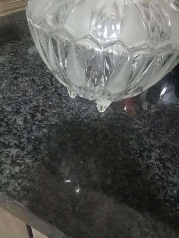 VINTAGE CHRYSTSL GLASS FOOTED BOWL WITH LD