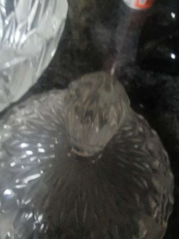 VINTAGE CHRYSTSL GLASS FOOTED BOWL WITH LD