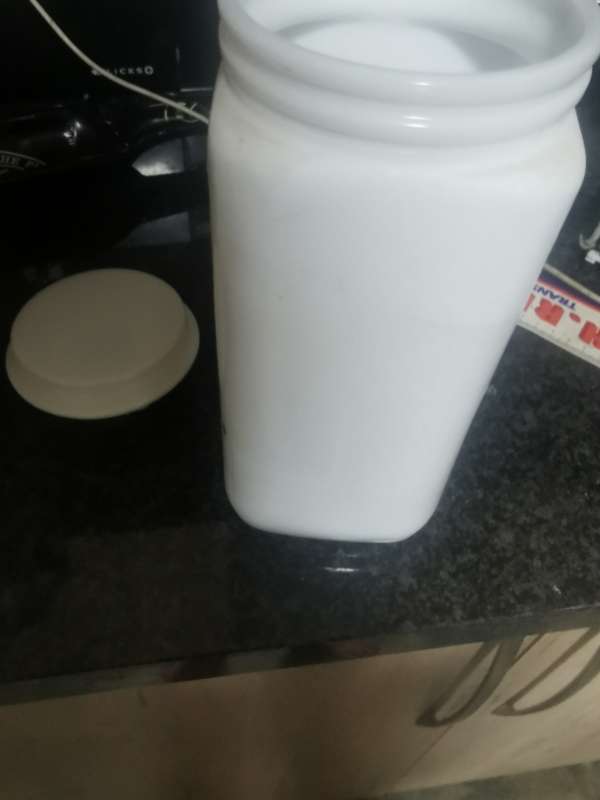 VINTAGE WHITE CANNISTER WITH LID