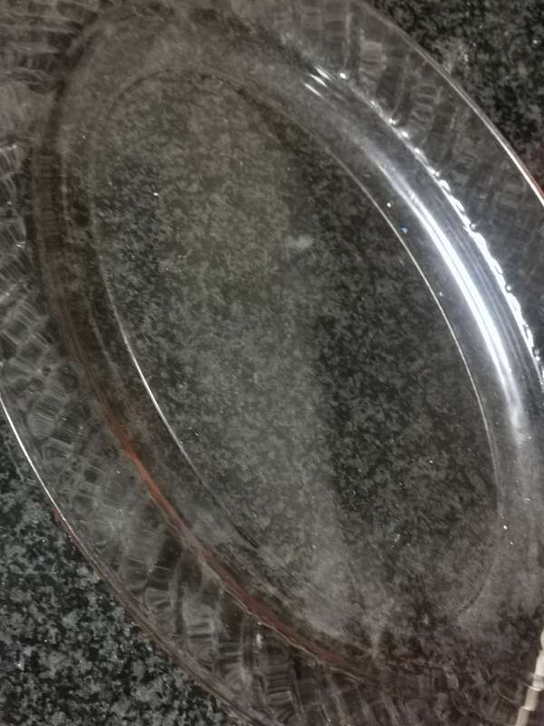 2 VINTAGE PINK OVAL ARCOROC GLASS PLATTERS
