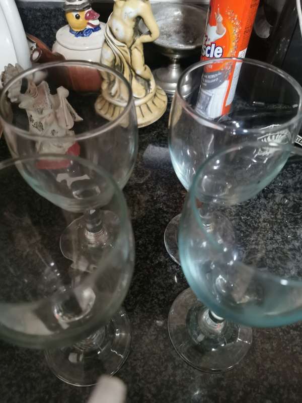 6 GILDED BRANDY GLASSES
