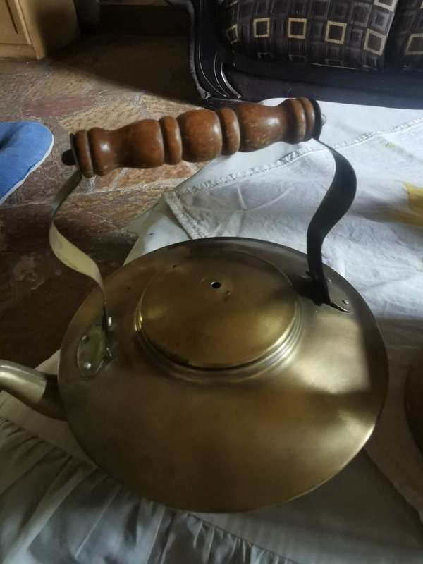 Vintage teapot with wooden handle