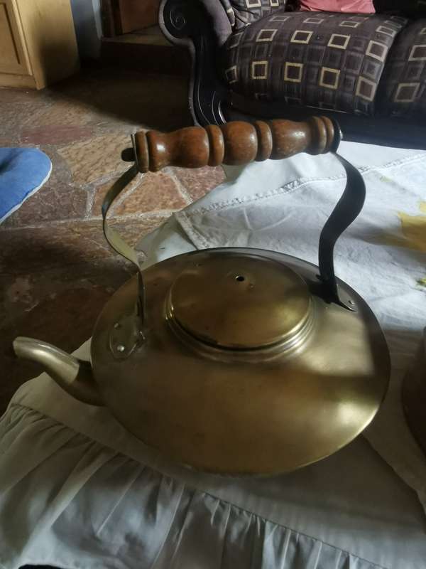 Vintage teapot with wooden handle