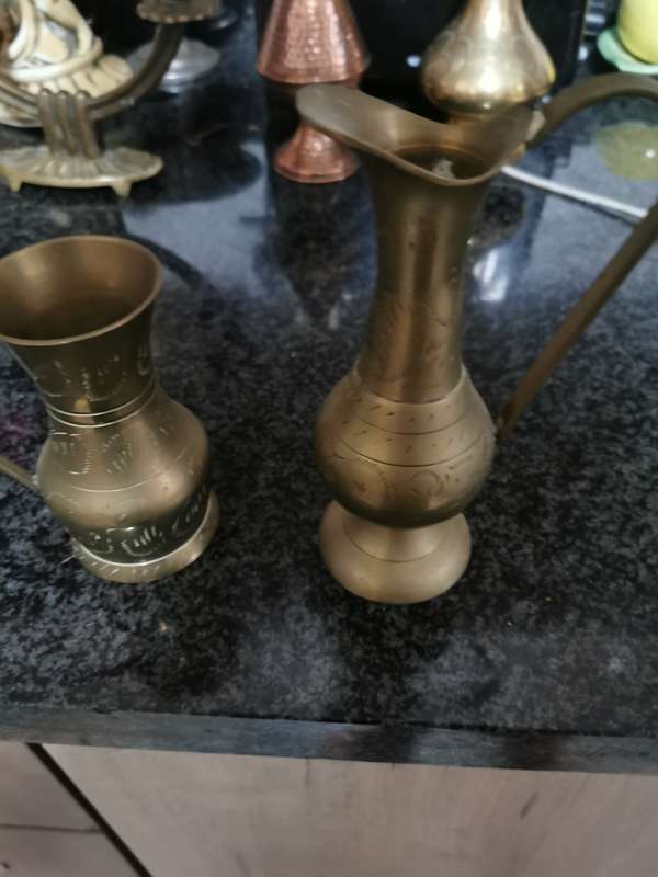 2 Vintage small brass vases