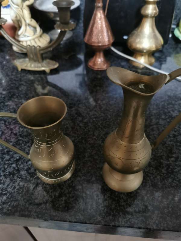 2 Vintage small brass vases