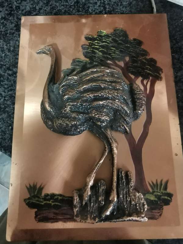 Big vintage copper wall plaque