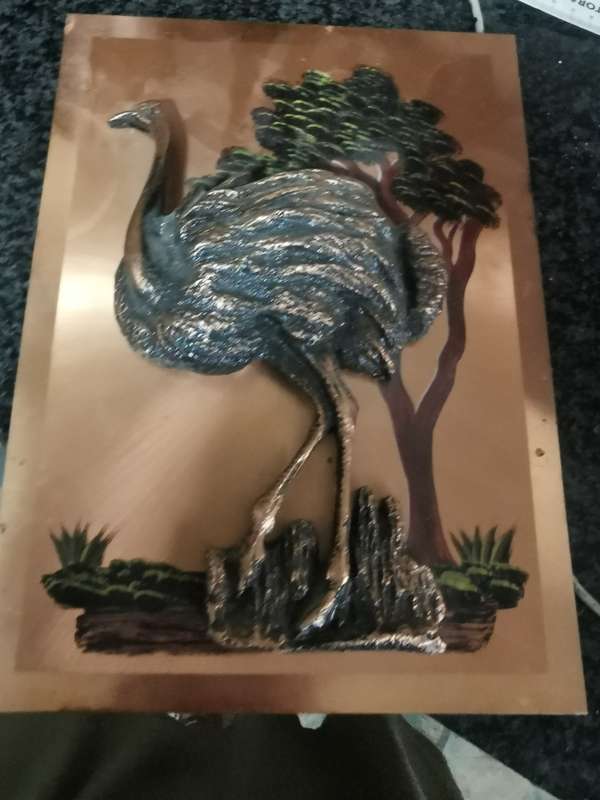 Big vintage copper wall plaque