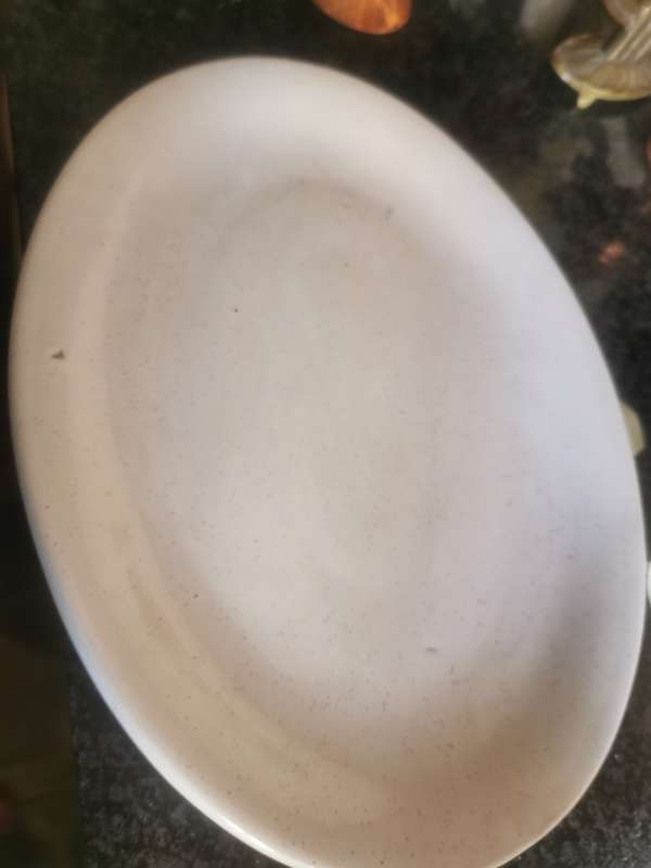 Vintage white oval platter