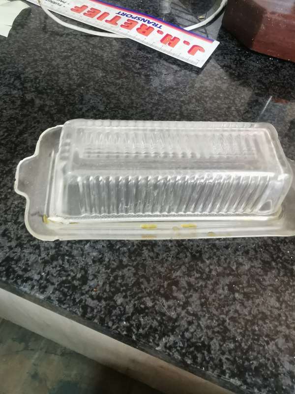 Vintage glass butterdish with lid