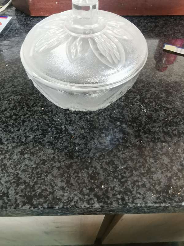 Vintage glass butter dish