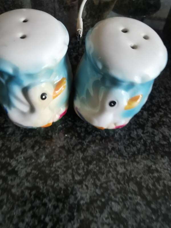 vintage duck set salt and pepper shakers