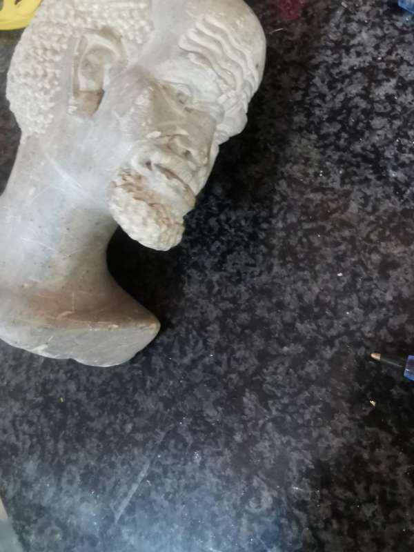 VINTAGE SOAPSTONE CARVING OF AN OLD  MAN