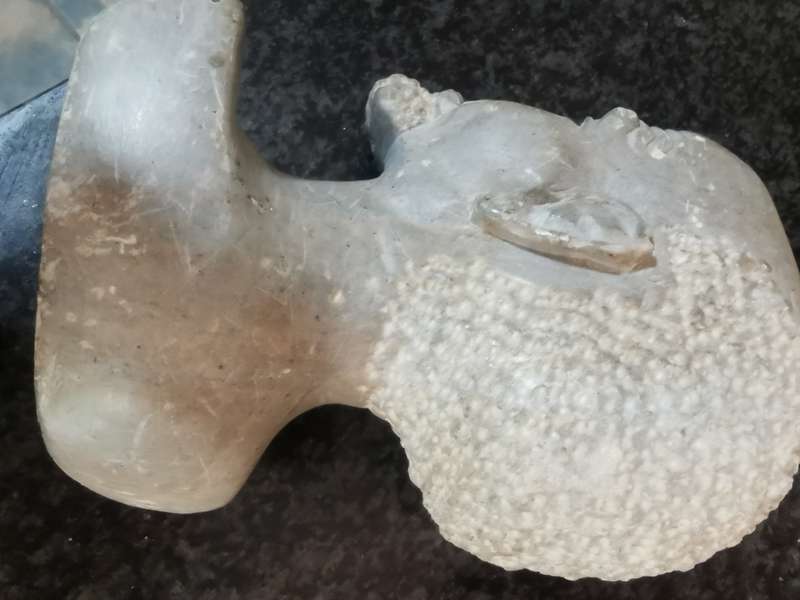 VINTAGE SOAPSTONE CARVING OF AN OLD  MAN