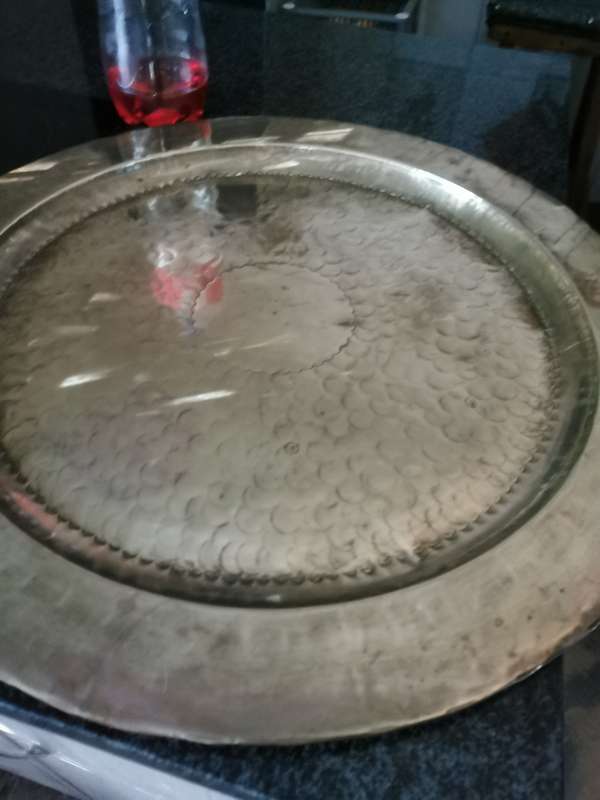 VINTAGE 58CM BRASS TRAY