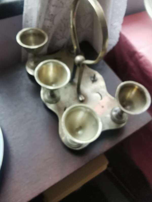ANTIQUE BURMINGHAM TRAY WITH GOBLETS