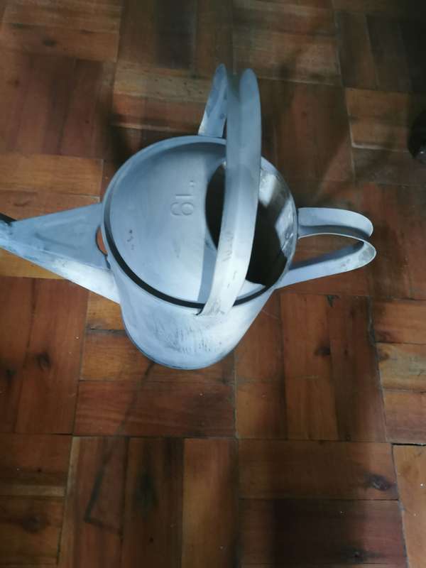 VINTAGE GALVANISED  METAL 2 HANDLE WATERING CAN