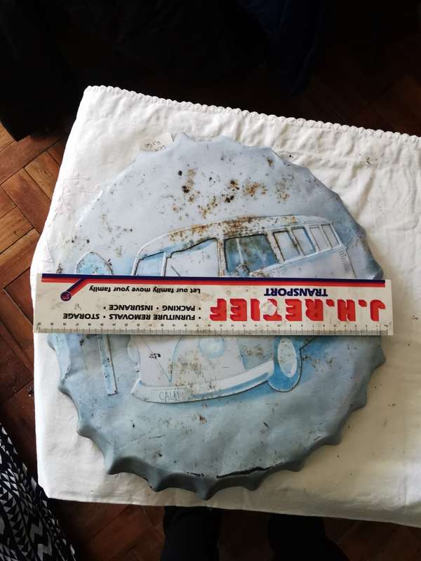vintage  car painting on tin