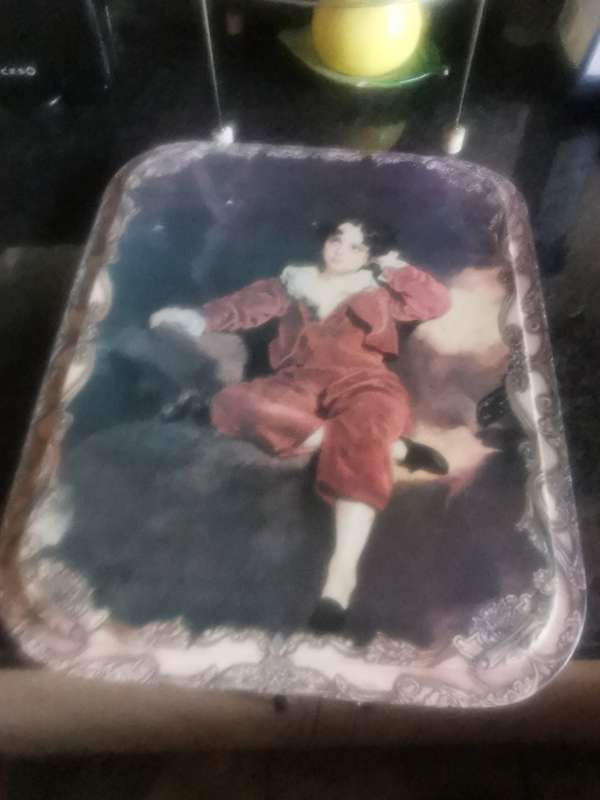 VINTAGE METALIC PAINTING ON TIN 1