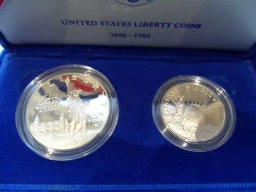 USA Liberty coin set. Silver Liberty Dollar 1986. proof