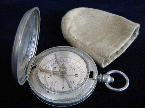 Nickel plated pocket compass