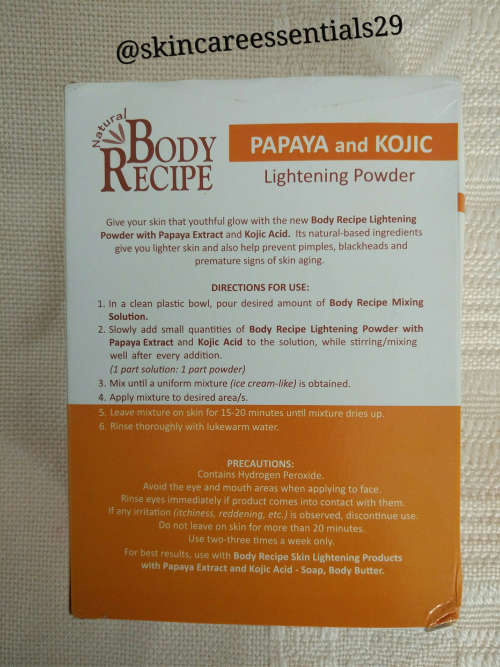 Body Recipe PAPAYA and KOJIC Lightening Powder 120g