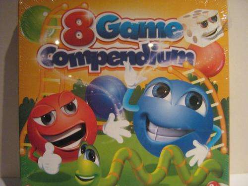 8 Game Compendium incl. Snakes & Ladders, Ludo, Alphabets, Tiddly Winks