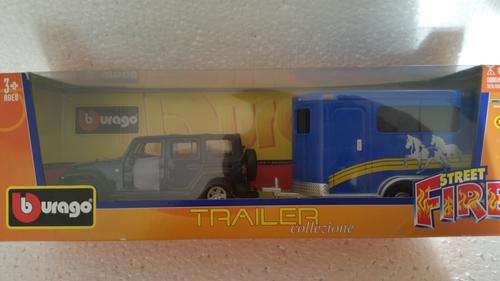 Jeep Wrangler with Horse Trailer (Scale 1/32) by Bburago