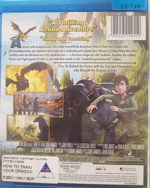 Blue Ray : How to train your Dragon
