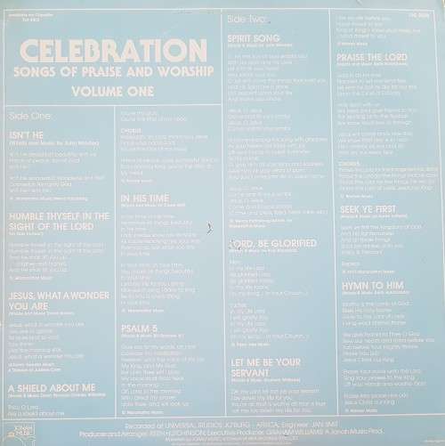 Vinyl Record: Celebration Songs of Praise and Worship - Volume One