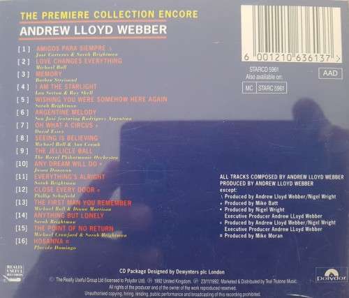 Andrew Lloyd Webber - The Premiere Collection Encore