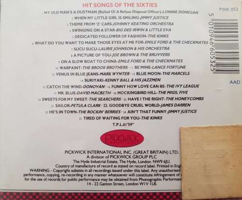 Hit Songs of the 60`s - Various Artist