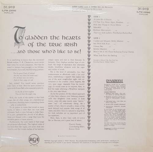 Vinyl Record: John Gary - A Little Bit of Heaven