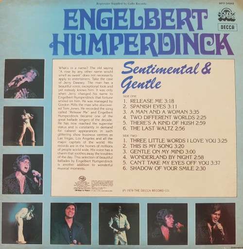 Vinyl Record: Engelbert Humperdinck - Sentimental and Gentle