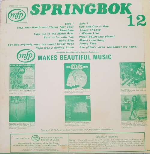 Vinyl Record: Springbok Hit parade 12