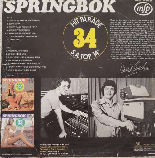 Vinyl Record: Springbok Hit parade 34