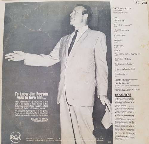 Vinyl Record: Jim reeves - my favourites