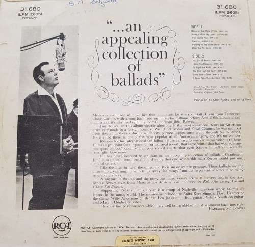 Vinyl Record: Jim Reeves - Gentleman Jim
