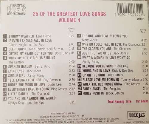 25 of the greatest Love Songs - Volume 4