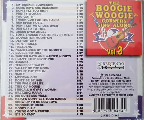 Boogie Woogie Country Sing Along - Vol.3