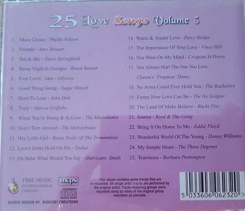 25 Love songs Volume 3