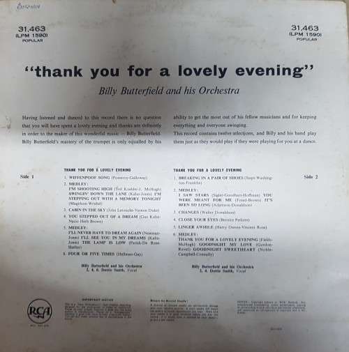 Thank you for a lovely evening - Billy Butterfield and His Orchestra